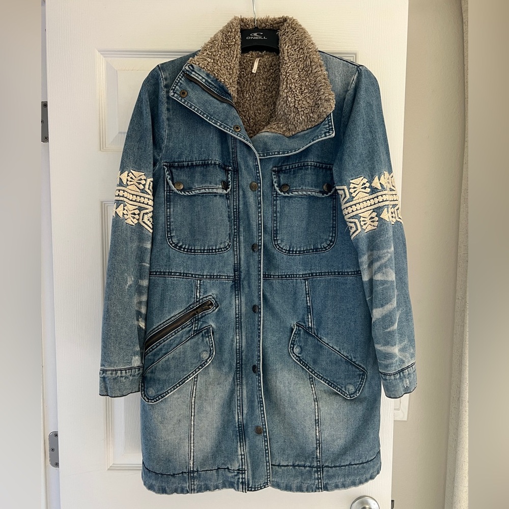 Free People Long Denim Jacket